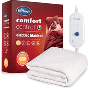 Comfort Control Electric Blanket Super King - Heated Electric Fitted Underblanket with 3 Heat Settings, Fast Heat up and Easy Fit Straps - Machine Washable - Super King - 160 X 200 Cm