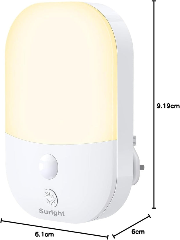 Night Light Plug in Walls, Night Light with 5 Levels of Brightness and Dusk to Dawn Photocell Sensor, Night Light Kids for Children'S Room, Stairs, Hallway, Bedrooms, Garage, Warm White