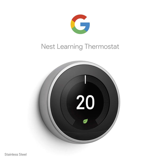 Nest Learning Thermostat 3Rd Generation, Stainless Steel - Smart Thermostat - a Brighter Way to save Energy