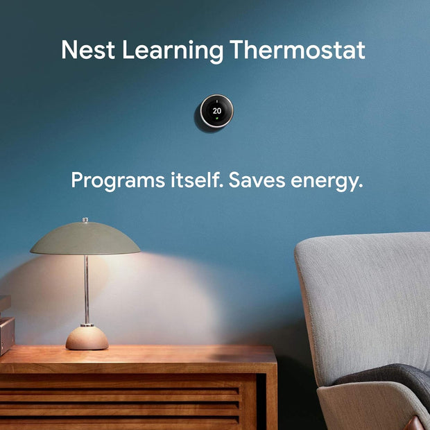 Nest Learning Thermostat 3Rd Generation, Stainless Steel - Smart Thermostat - a Brighter Way to save Energy