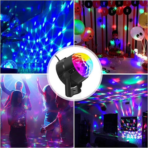 Disco Lights,  360°Rotation Sound Activated Disco Ball Lights with Remote Control, Party Light for Kids Halloween Xmas Birthday Disco Parties Lighting, Dance Karaoke Decorating