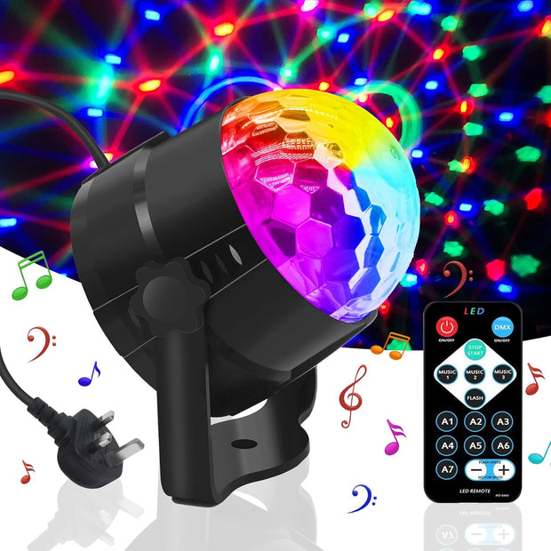 Disco Lights,  360°Rotation Sound Activated Disco Ball Lights with Remote Control, Party Light for Kids Halloween Xmas Birthday Disco Parties Lighting, Dance Karaoke Decorating