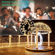 Christmas Fairy String Lights 20M 200 LED Strips Warm White Festival Decorations Party Wedding Indoor Outdoor