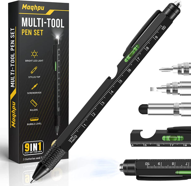 Gifts for Men - 9 in 1 Multi Tool Pen Gadgets for Men, Dad Gifts Mens Gifts, Birthday Gifts for Him, Gifts for Men Who Have Everything, Stocking Fillers for Men, Mens Gifts for Christmas