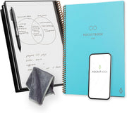 Reusable Digital Notebook - Smart Notepad A5 Grey - Wirebound Note Book to Do List Pad, Dotted Paper with Frixion Erasable Pen and Wipe, Office Gadget App Reduce Paper Waste