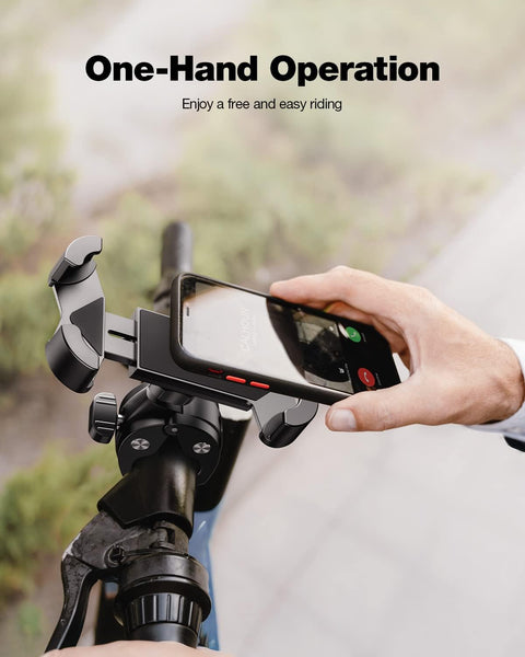 Universal Bike Phone Mount,Motorcycle Phone Holder-Sturdy and Secure,One-Hand Operation,360°Rotating,Security Lock, Compatible for All Iphone Series and Other 4.7"- 6.8" Cellphone.