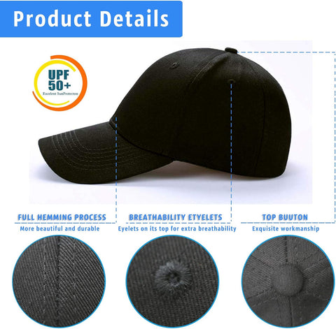 Baseball Cap for Men Women - 100% Cotton