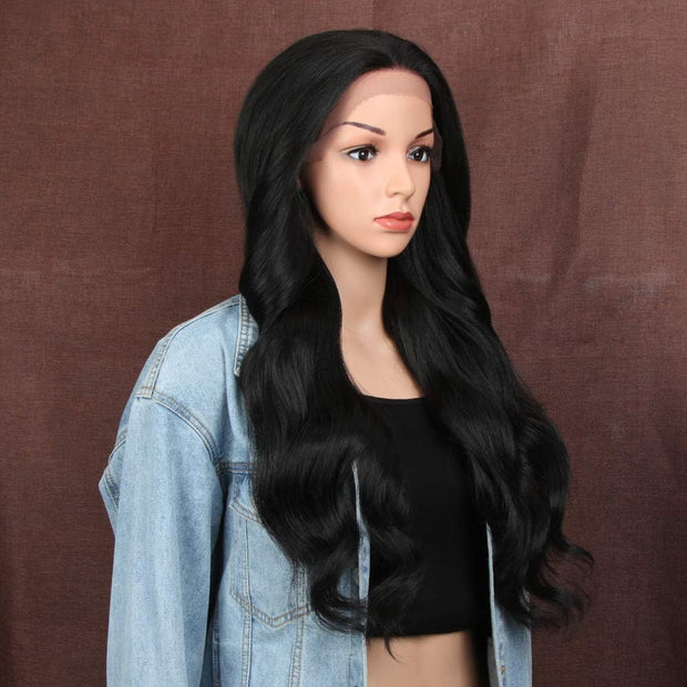 Lace Front Wig Synthetic 26 Inches 13X4 Lace Wavy Wig Free Part Wig for Women Heat Resistant Fiber