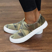 Loafers for Women Comfortable Slip on Dress Shoes Ladies Casual Flat Vulcanize Shoes anti Slip Beach Slippers Walking Canvas Sneakers (Color : Camouflage, Size : 6 UK)