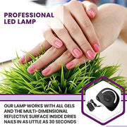 Professional LED Gel Nail Lamp for Home or Salon Use, Gel Nail Polish Dryer, 3X Faster than Traditional UV Nail Lamp Nail Dryer Curing Lamps, 4 Time Presets, 120 W (Black)