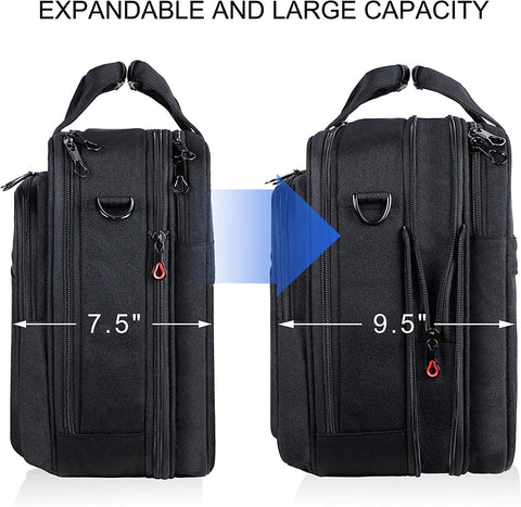 Laptop Bag Premium Laptop Briefcase Fits up to 17.3 Inch Laptop Expandable Water-Repellent Shoulder Messenger Bag Computer Bag