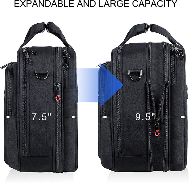 Laptop Bag Premium Laptop Briefcase Fits up to 17.3 Inch Laptop Expandable Water-Repellent Shoulder Messenger Bag Computer Bag