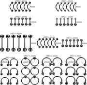 84PCS Professional Piercing Kit Stainless Steel 14G 16G Belly Button Rings Cartilage Piercing Helix Daith Septum Hoop Piercing Kit Tongue Tragus Nipple Lip Piercing Body Jewerly