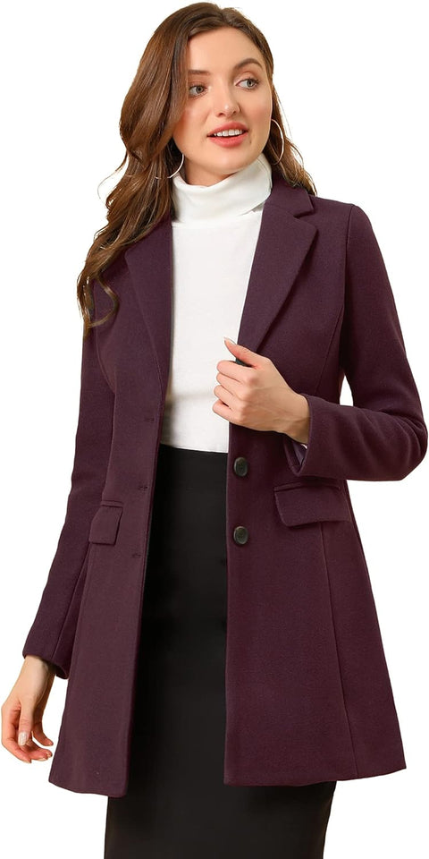 Winter Coats for Women, Single Breasted Notched Lapel, Winter Outwear