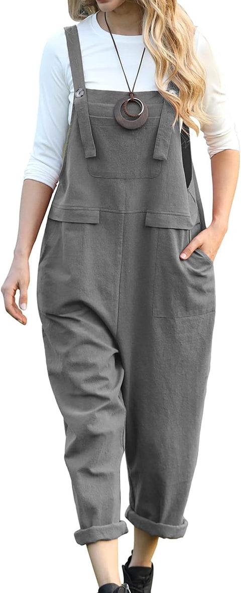 Women'S Dungarees Loose Casual Sleeveless Overall Long Jumpsuit Playsuit Dungarees PV9UK