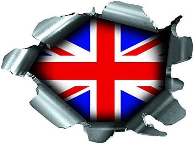 SPEED DEMONS PRIDE BURST RIP TORN TEAR STICKER GRAPHIC SELF ADHESIVE for ANY SURFACE INCLUDING LAPTOPS and CARS - UNION JACK FLAG