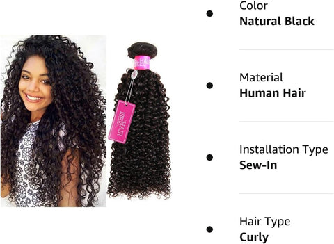 Hair 9A Grade Mongolian Kinky Curly Hair Extension Virgin Human Hair Weaving 3 Bundles Kinky Curly Virgin Hair 100% Human Hair Weaves Extension Mongolian Virgin Hair (16 18 20Inches)