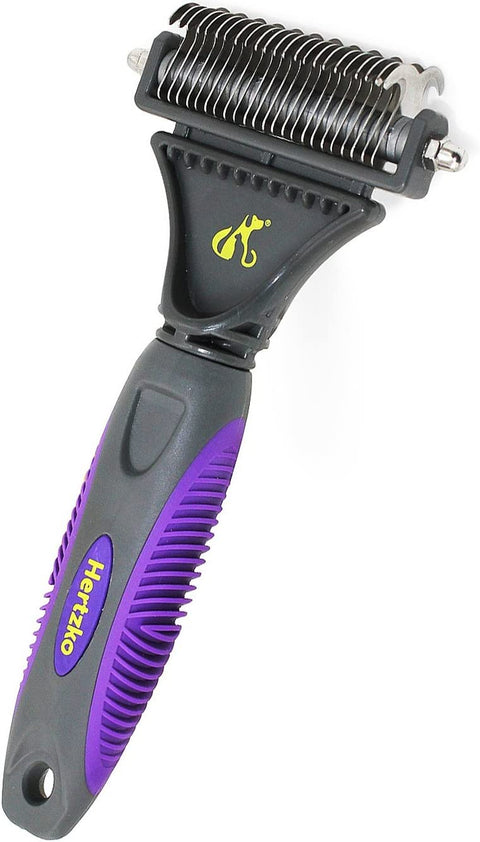 Dogs and Cats Dematting Tool - Premium Deshedding Brush, Matt Breaker & Splitter for Grooming - Ideal for Removing Matted Fur and Loose Undercoat - Perfect Dematting Comb for Shedding Control