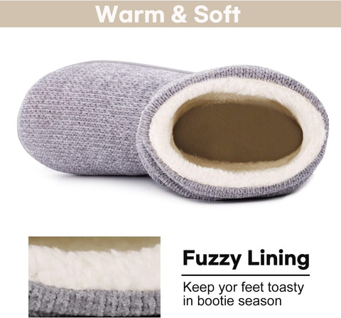 Ladies' Chenille Knit Warm Boots Slippers Soft Plush Fleece Booties Slipper Memory Foam Women Bootee Slippers House Shoes