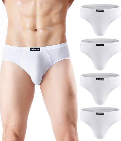 Men'S Modal Briefs Underwear Soft Microfibre Underpants No Front Silky Touch Slips Covered Waistband Multipack