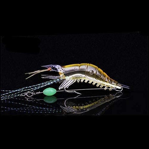 5Pcs Soft Luminous Shrimp Lure Set, 5 Colors Shrimp Bait Shrimp Lures Fishing Kit Fishing Bait with Hooks Beads Fishing Tackles for Freshwater Saltwater Bass Trout Catfish Salmon