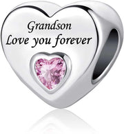 Jewelry Women Girls Love You Forever Heart Birthday Bead Charms for Mum Sister Grandma Daughter Auntie Wife Dad