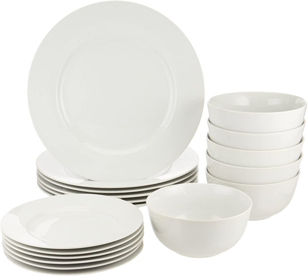 18-Piece Dinnerware Set, Service for 6, White