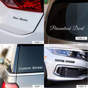 Text Car Sticker Personalised Name Decal Lettering Stickers Van Sign Writing Window Bumper Vehicle Shop Vinyl Decals