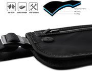 Travel Money Belt RFID against Invisible Theft Secret Wallet Hidden under Clothes Security Pouch Waterproof Waist Bumbag for Money,Cards,Passports,Smart Phone up to 6"