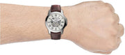 Watch for Men Grant, Mechanical Automatic Movement, 45 Mm Silver Stainless Steel Case with a Leather Strap, ME3099