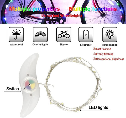 2 Tyre Pack!High Brightness LED Bike Wheel Accessories Outdoor Toys for Boys Girls Waterproof