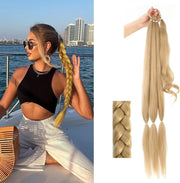 32Inch Long Braid Ponytail Extension Straight Sleek Wrap around Braid Hair Extensions Ponytail Synthetic Hair Pieces for Women Girls (Natural Black)