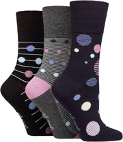 SOCKSHOP Ladies Soft Top Patterned and Striped Soft Breathable Bamboo Socks in a Multipack of 3