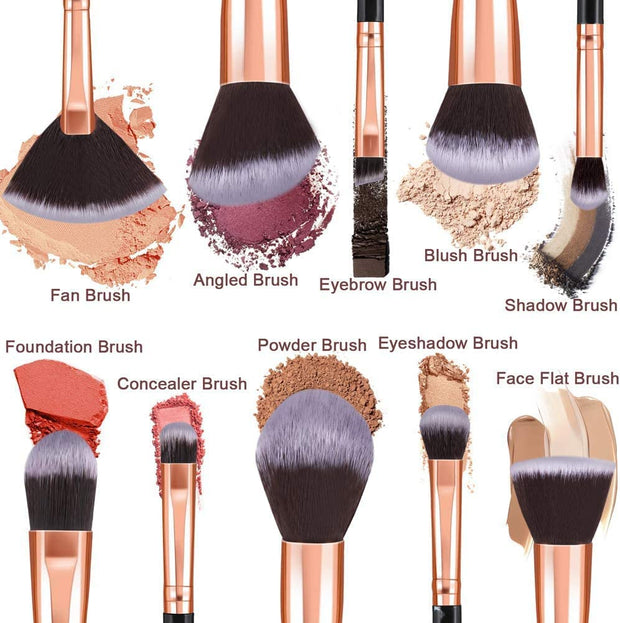 Makeup Brushes 10Pcs Marble Makeup Brush Set Foundation Powder Blush Blending Eyeshadow Brushes Sets