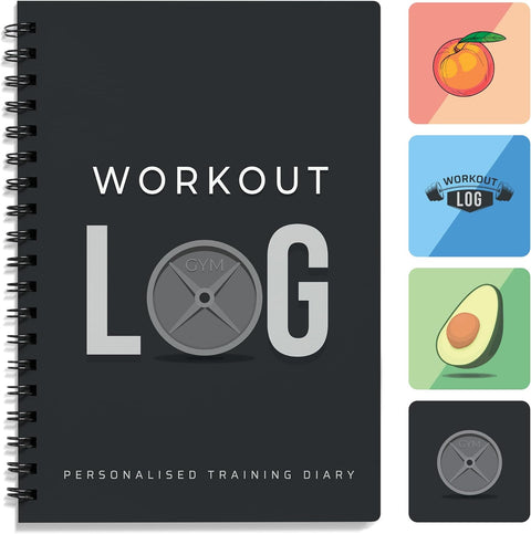 Workout Planner for Daily Fitness Tracking & Goals Setting (A5 Size, 6” X 8”, Charcoal Grey), Men & Women Home & Gym Training Diary by