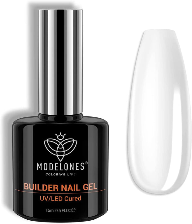 Gel Nail Polish Builder Nail Gel, 8-In-1 Cover Nude Gel Builder, Hard Gel Builder for Nails Strengthener Extension Gel Base Coat Rhinestone False Nail Tips Glue Gel in a Bottle 15ML Hard Gel