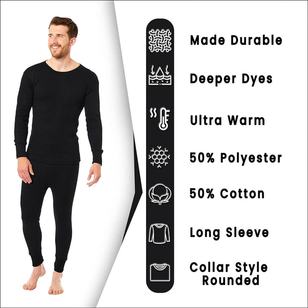 Heatwave® Pack of 2 Men'S Extreme Thermal Underwear Set, Long Sleeve Top & Long Johns Set, Winter Thermals