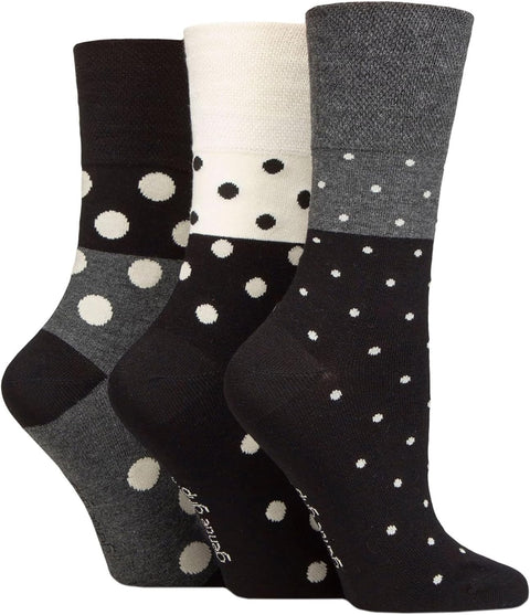 SOCKSHOP Ladies Soft Top Patterned and Striped Soft Breathable Bamboo Socks in a Multipack of 3