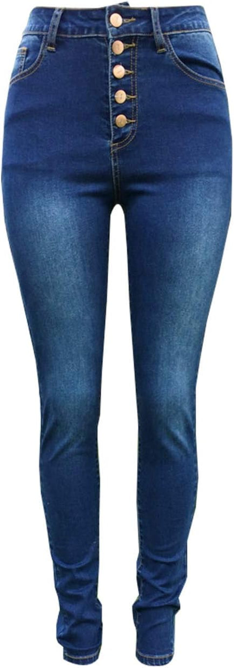 Womens Jeans High Waist Skinny Fit Stretch Jeans Denim Trousers with Pockets