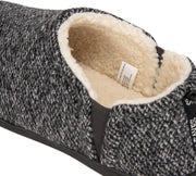 Men'S Fuzzy Wool Felt Memory Foam Slippers Anti-Slip Warm Faux Sherpa House Shoes with Dual Side Elastic Gores