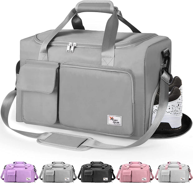 Travel Bag Sport Duffel Bag,Gym Tote Bag, Large Capacity Portable Foldable Travel Lightweight Waterproof Overnight Bag, Carry Luggage Bag for Weekender Sports, Gym, Vacation for Men Women (Gray)