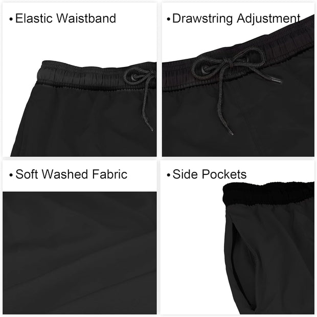 Men'S Swim Trunks Mens Board Shorts with Zipper Pockets Surfing Stretchy Beach Shorts Breathable Mesh Lining Quick Dry