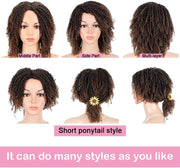 6" Short Dreadlock Wig Twist Wigs for Black Women Short Curly Synthetic Wigs (6", TT1B/30)