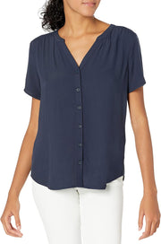 Women'S Short-Sleeve Woven Blouse