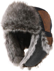 Winter Faux Fur Trapper Hat Men Women Warm Thermal Lined Outdoor Ski Snow Earflap Hunter Hats for Walking Skiing