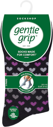 SOCKSHOP Ladies Soft Top Patterned and Striped Soft Breathable Bamboo Socks in a Multipack of 3