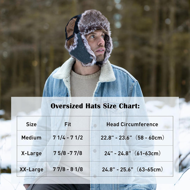 Winter Faux Fur Trapper Hat Men Women Warm Thermal Lined Outdoor Ski Snow Earflap Hunter Hats for Walking Skiing