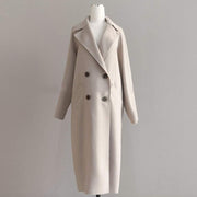 Womens Oversize Lapel Overcoats Winter Warm Cashmere Wool Blend Belt Trench Coat Solid Color Long Sleeve Elegant Outwear Jacket Gifts for Women Halloween Blouses Shirts Tops, White,Yellow