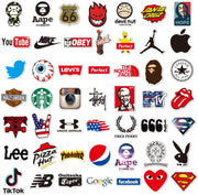 100PCS Cute Stickers Pack, Vinyl Waterproof Stickers for Laptop,Skateboard,Water Bottles,Computer,Phone,Guitar,Stickers (Brand LOGO)