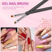 Nail Art Brushes Set - 6Pcs Double-End Nail Brushes Kit Professional Nail Art Tools Kit with Painting Dotting Line Pen for Gel Polish Nail Designs Nail Carving French Nails